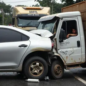 carro tem teto arrancado