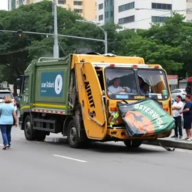 acidente de caminhão de lixo